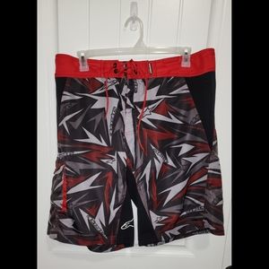 Alpinestars mens board shorts swim surf 36 red black gray